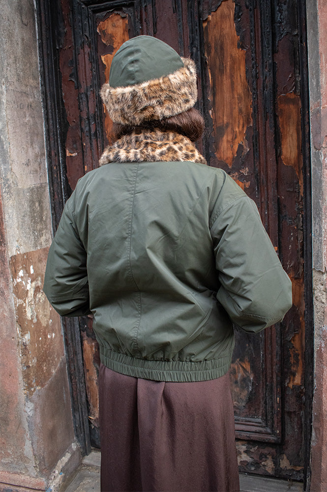 Baum Und Pferdgarten Bronte Green Leopard Bomber Jacket - The Mercantile London