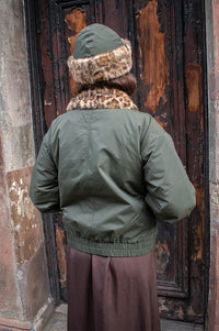 Baum Und Pferdgarten Bronte Green Leopard Bomber Jacket - The Mercantile London