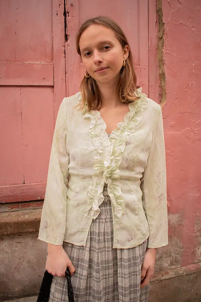 Baum Und Pferdgarten Majda Distorted Green Blouse - The Mercantile London