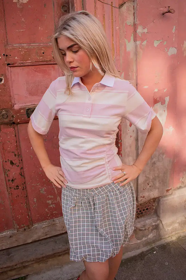 Baum Und Pferdgarten Judite Lilac Polo Stripe Top - The Mercantile London