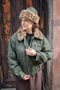 Baum Und Pferdgarten Bronte Green Leopard Bomber Jacket - The Mercantile London