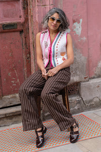 Baum Und Pferdgarten Nolia Creme Brown Stripe Jeans - The Mercantile London