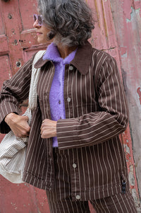 Baum Und Pferdgarten Benilda Creme Brown Pinstripe Jacket - The Mercantile London