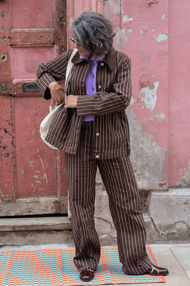 Baum Und Pferdgarten Nolia Creme Brown Stripe Jeans - The Mercantile London