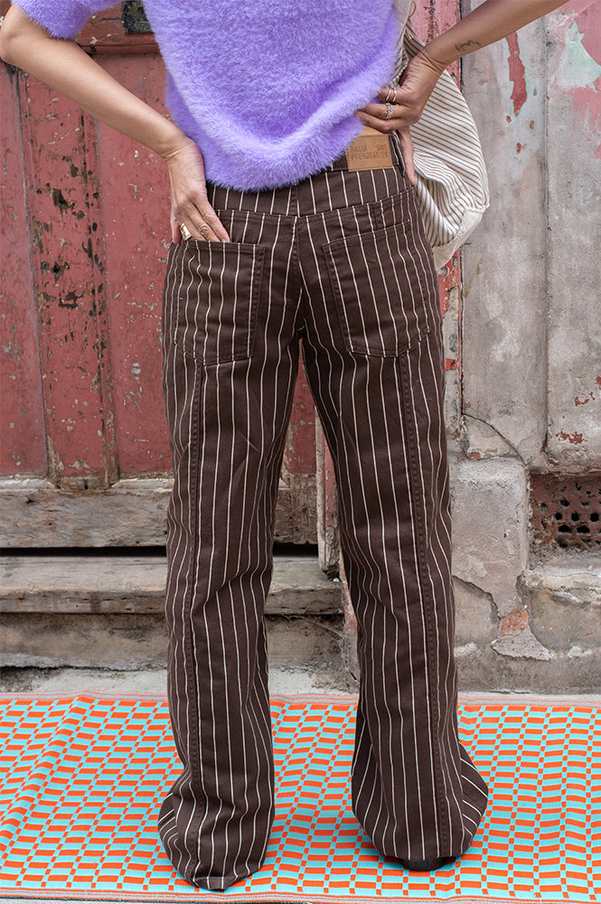 Baum Und Pferdgarten Nolia Creme Brown Stripe Jeans - The Mercantile London