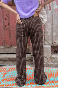 Baum Und Pferdgarten Nolia Creme Brown Stripe Jeans - The Mercantile London