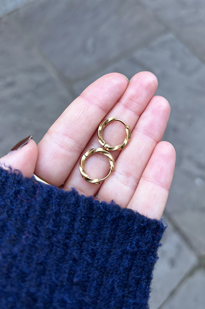A Weathered Penny Bay Gold Hoop Earrings