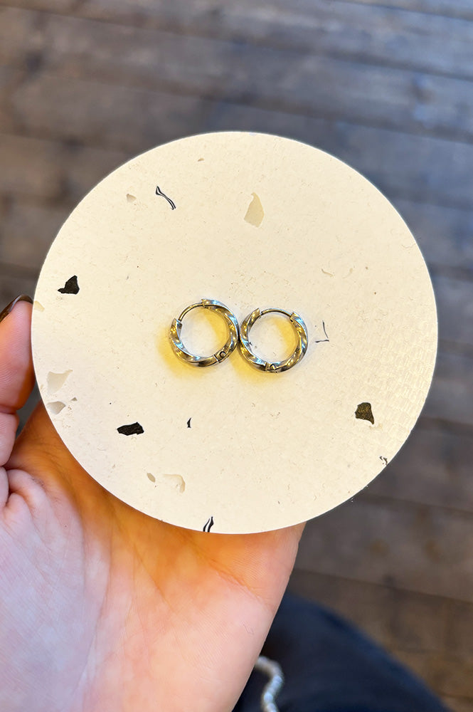 A Weathered Penny Bay Silver Hoop Earrings