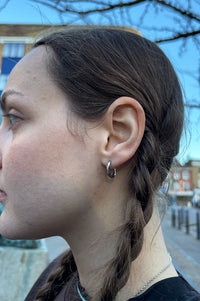 A Weathered Penny Bay Silver Hoop Earrings