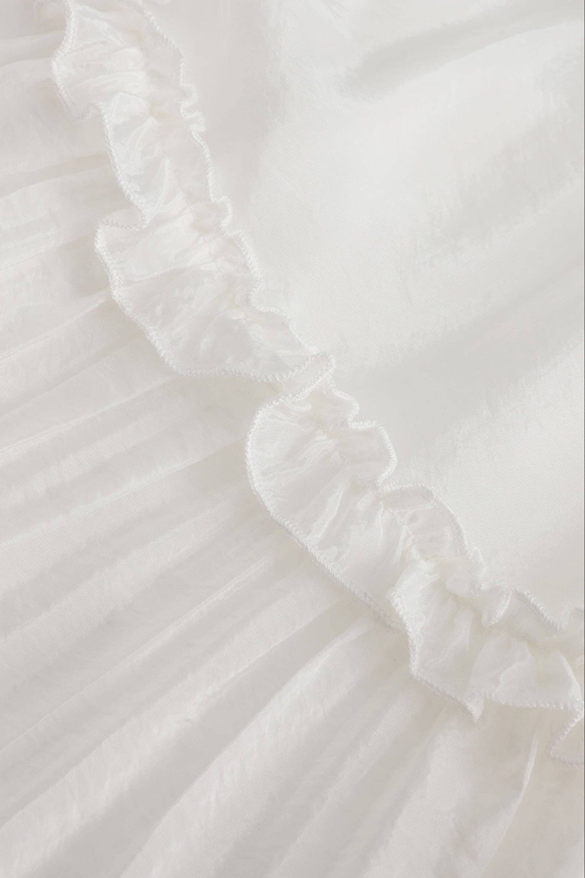 100% Cotton A-line Ruffled White Cake skirt: White / UN - The Mercantile London