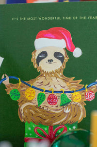 Hutch Cassidy Festive Sloth Christmas Card - The Mercantile London