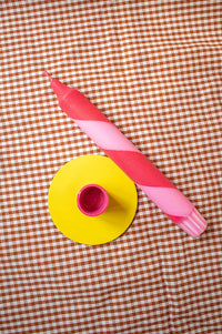 British Colour Standard Small Sulphur & Neyron Pink Metal Candleholder - The Mercantile London