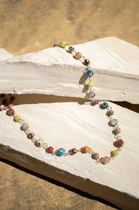 Millefiori Glass Bead Chain Necklace