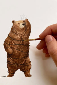 Mister Peebles Beary Lights Christmas Card - The Mercantile London