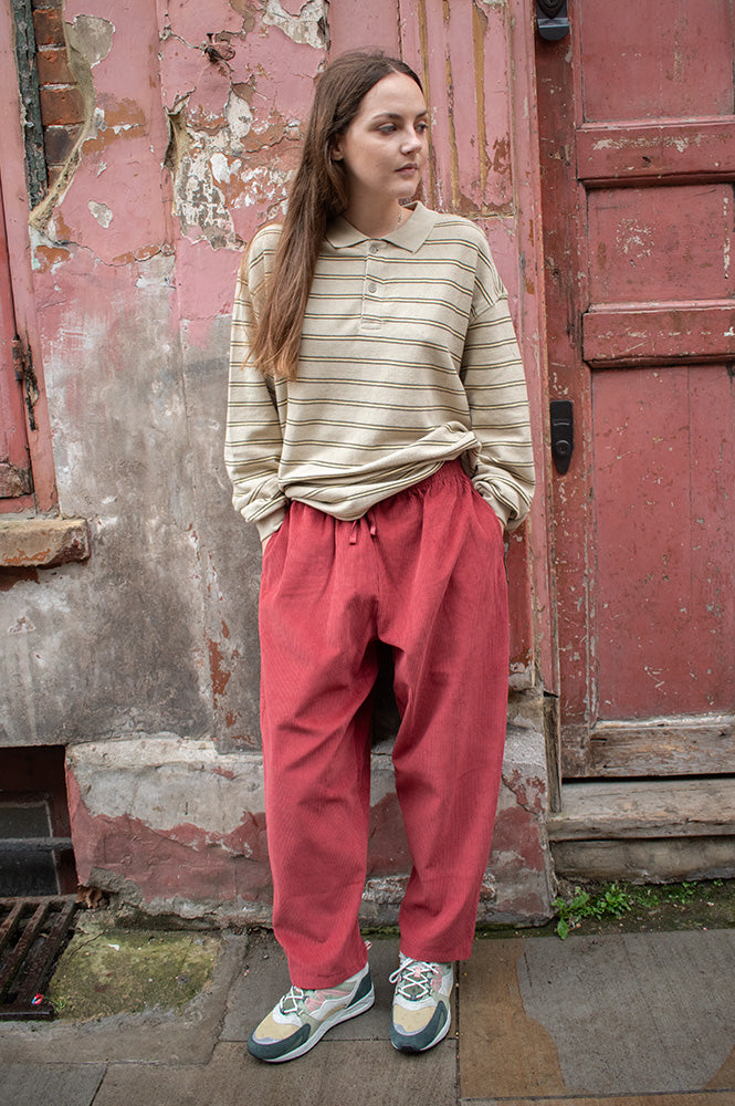 Beaumont Organic Cedar Burgundy Corduroy Trousers - The Mercantile London