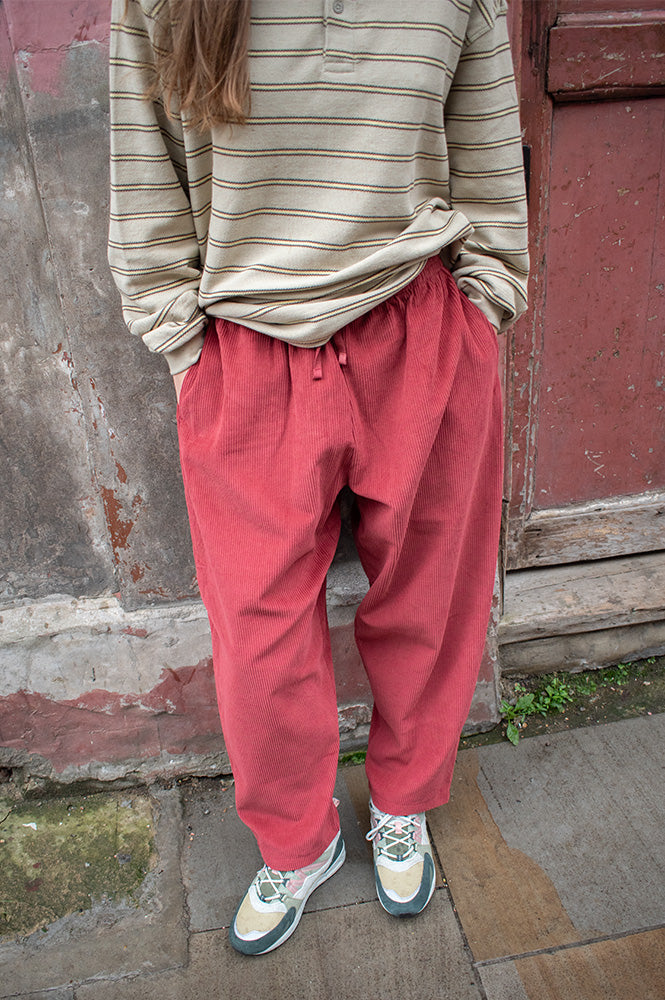 Beaumont Organic Cedar Burgundy Corduroy Trousers - The Mercantile London