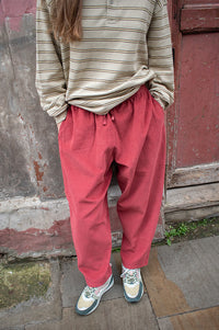 Beaumont Organic Cedar Burgundy Corduroy Trousers - The Mercantile London