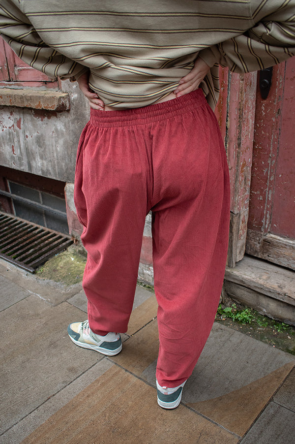 Beaumont Organic Cedar Burgundy Corduroy Trousers - The Mercantile London