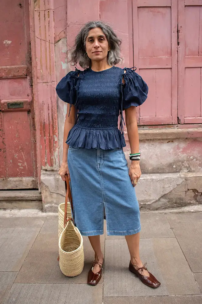 Fransa Vilja Denim Midi Skirt