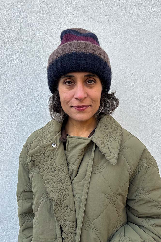 Beck Söndergaard Soloma Striped Burgundy Beanie - The Mercantile London