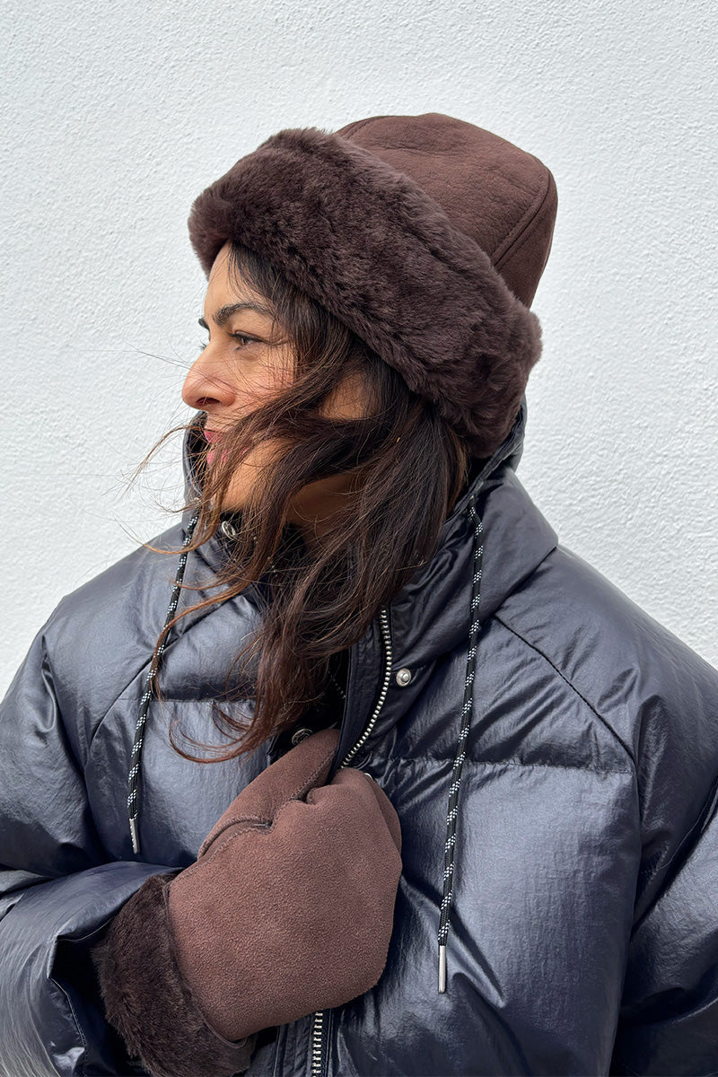 Beck Söndergaard Dora Chocolate Torte Shearling Hat - The Mercantile London
