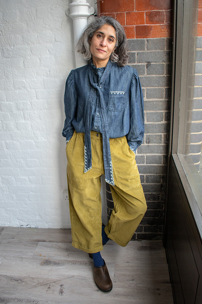 Seventy + Mochi Poet Pacific Blue Blouse - The Mercantile London