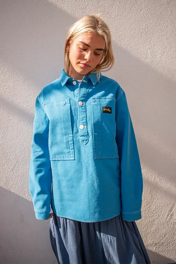 Stan Ray Bedford Imperial Blue Over-Shirt - The Mercantile London