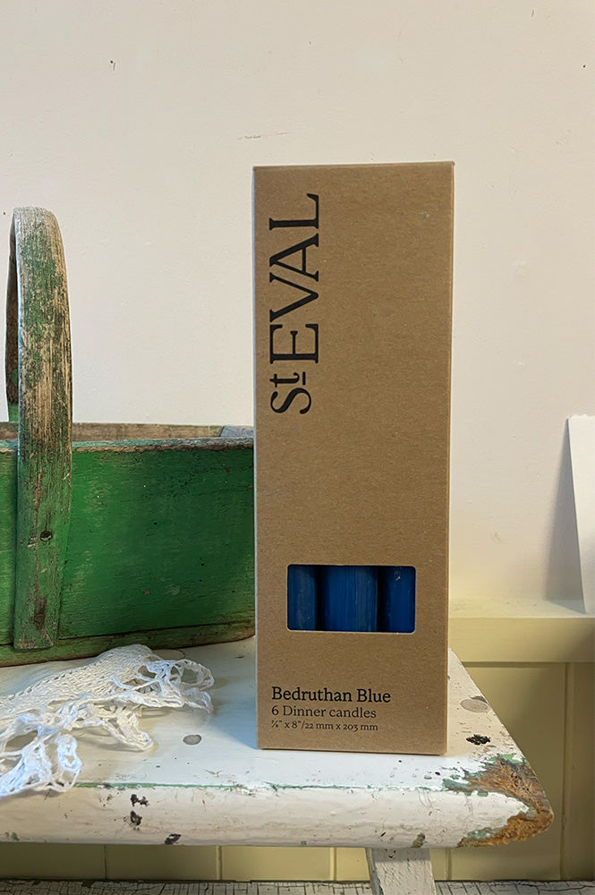 St. Eval Bedruthan Blue Dinner Candles - The Mercantile London