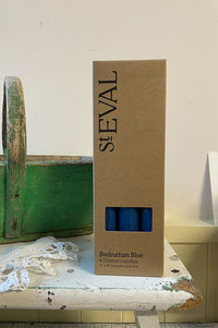St. Eval Bedruthan Blue Dinner Candles - The Mercantile London