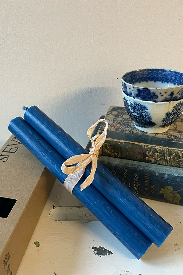 St. Eval Bedruthan Blue Dinner Candles - The Mercantile London