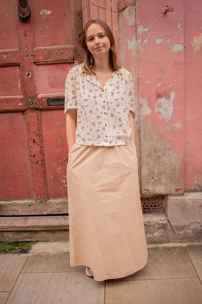 Numph Juny Mushroom Long Skirt - The Mercantile London