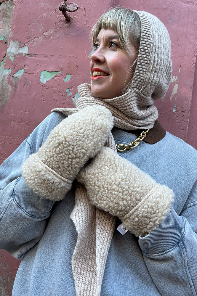 YOKO Beige Hooded Mittens