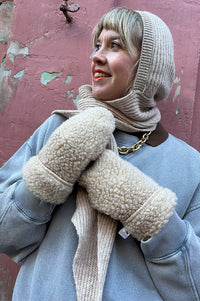 YOKO Beige Hooded Mittens