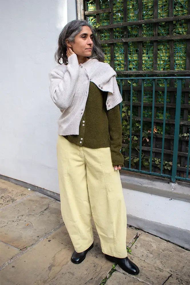 Fransa Bela Fir Green Melange Cardigan