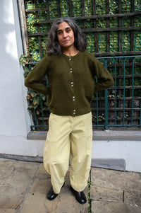 Fransa Bela Fir Green Melange Cardigan
