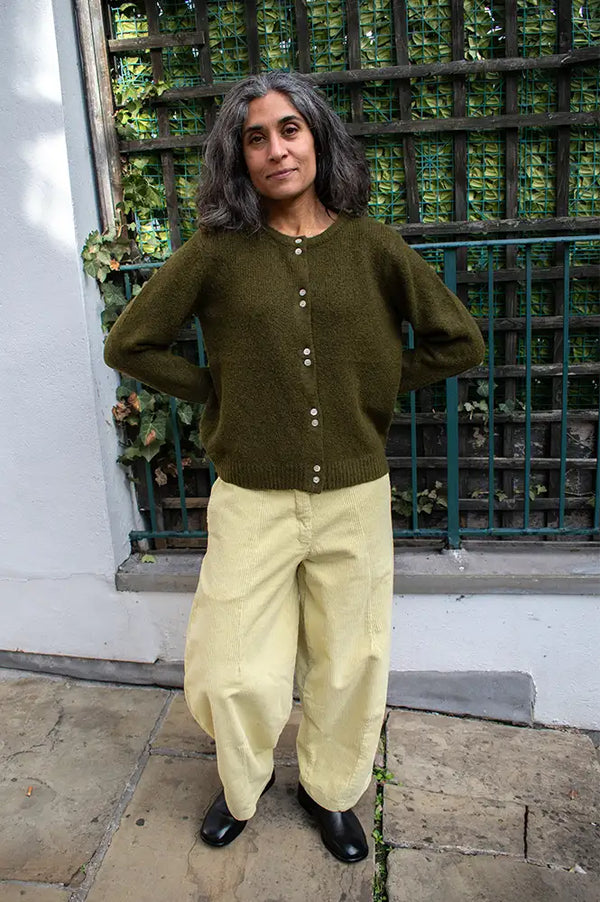 Fransa Bela Fir Green Melange Cardigan