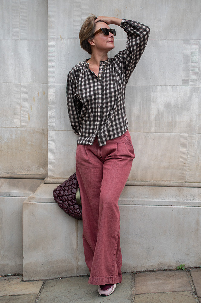 Bellerose No.74 Wine Stone Wide Leg Pleated Jeans - The Mercantile London