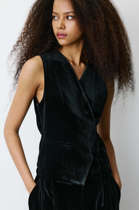 Grace & Mila Benny Noir Velvet Top - The Mercantile London