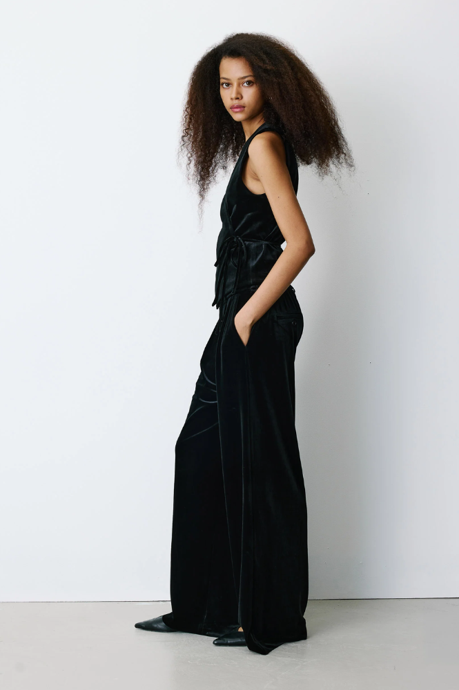 Grace & Mila Benny Noir Velvet Top - The Mercantile London