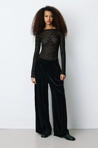 Grace & Mila Benson Noir Velvet Trousers - The Mercantile London