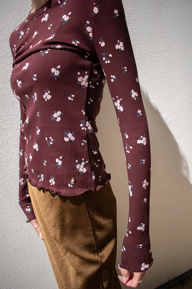 Des Petits Hauts Kali Burgundy Rose T-Shirt