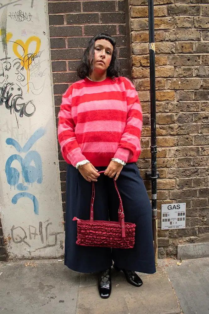 Jumper 1234 Ruby Gossip Brushed Stripe Crewneck Jumper