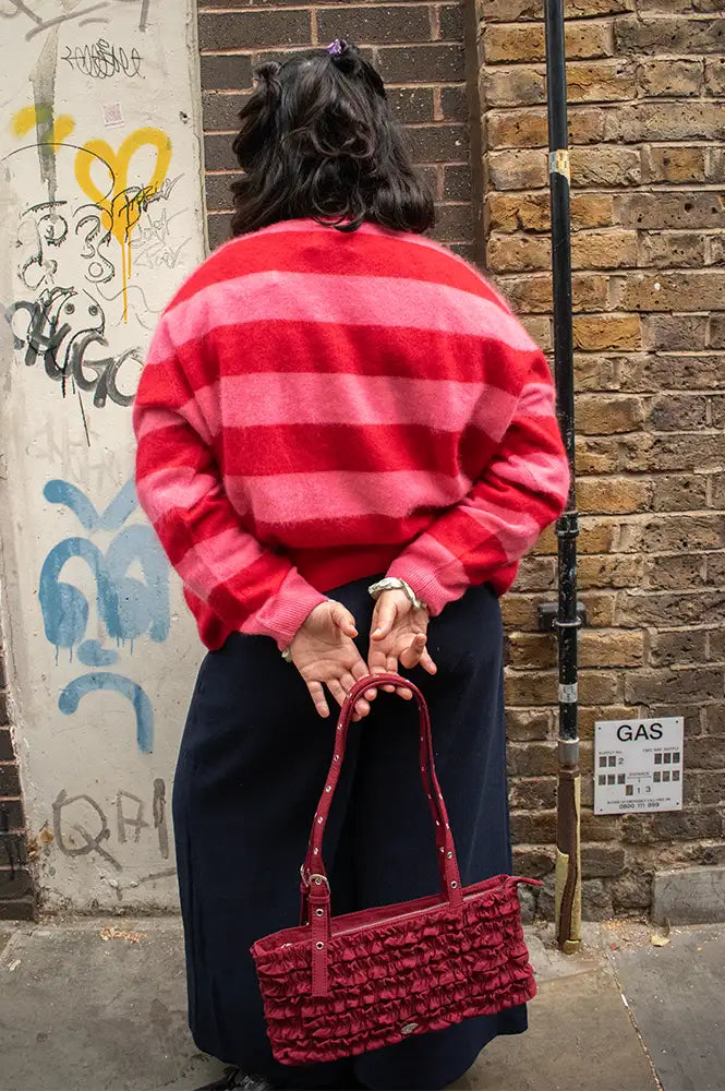 Jumper 1234 Ruby Gossip Brushed Stripe Crewneck Jumper