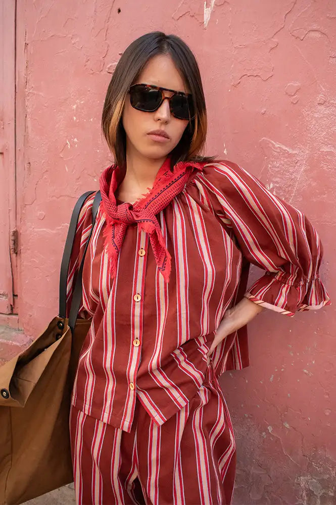 Projektityyny Cocoa Berry Pop Striped Blouse