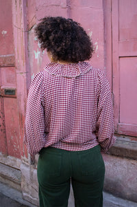 Garance Bertille Bordeaux Gingham Blouse