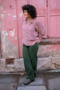 Garance Bertille Bordeaux Gingham Blouse