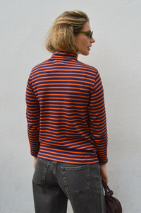Bibico Jonie Striped Navy & Pumpkin Stripe Top