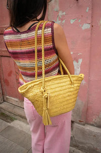 Biba Perkins Lime Braided Leather Basket Bag - The Mercantile London