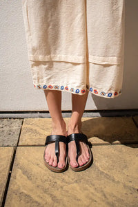 Biba Ivy Black Leather Sandals