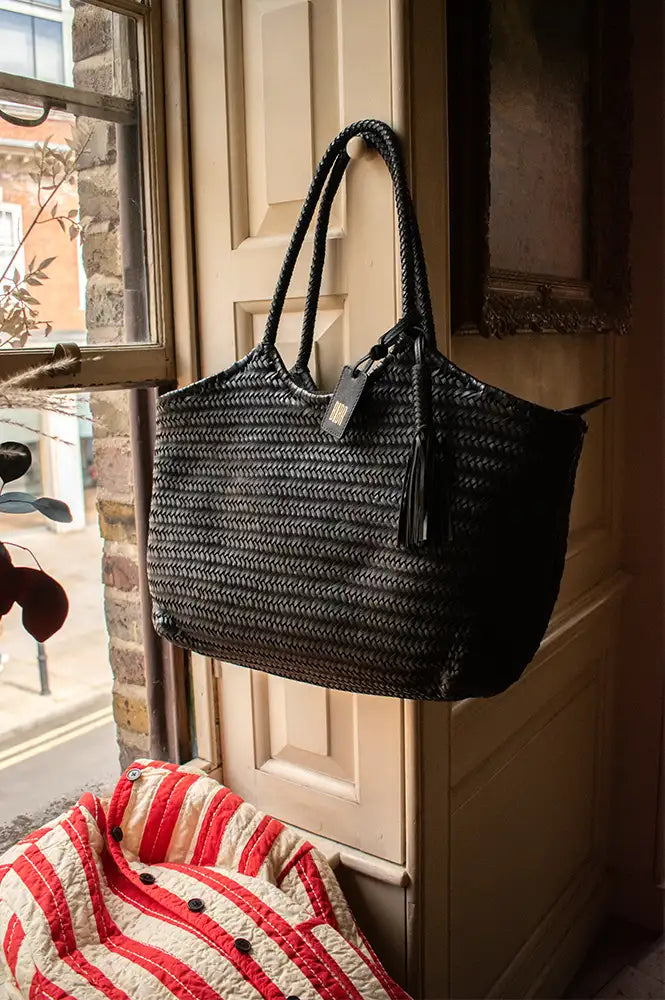 Biba Perkins Black Braided Shoulder Bag